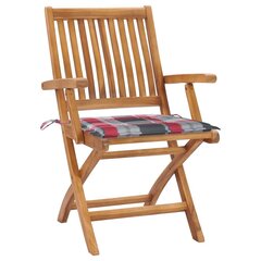 Dārza krēsli vidaXL, matrači ar rūtiņām, 2 gab. cena un informācija | Dārza krēsli | 220.lv