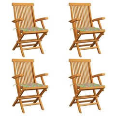 Dārza krēsli vidaXL, matrači ar lapu apdruku, 4 gab. cena un informācija | Dārza krēsli | 220.lv