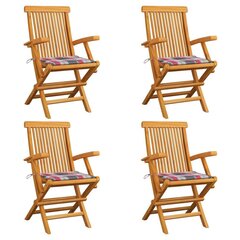 Dārza krēsli vidaXL, matrači ar rūtiņām, 4 gab. cena un informācija | Dārza krēsli | 220.lv