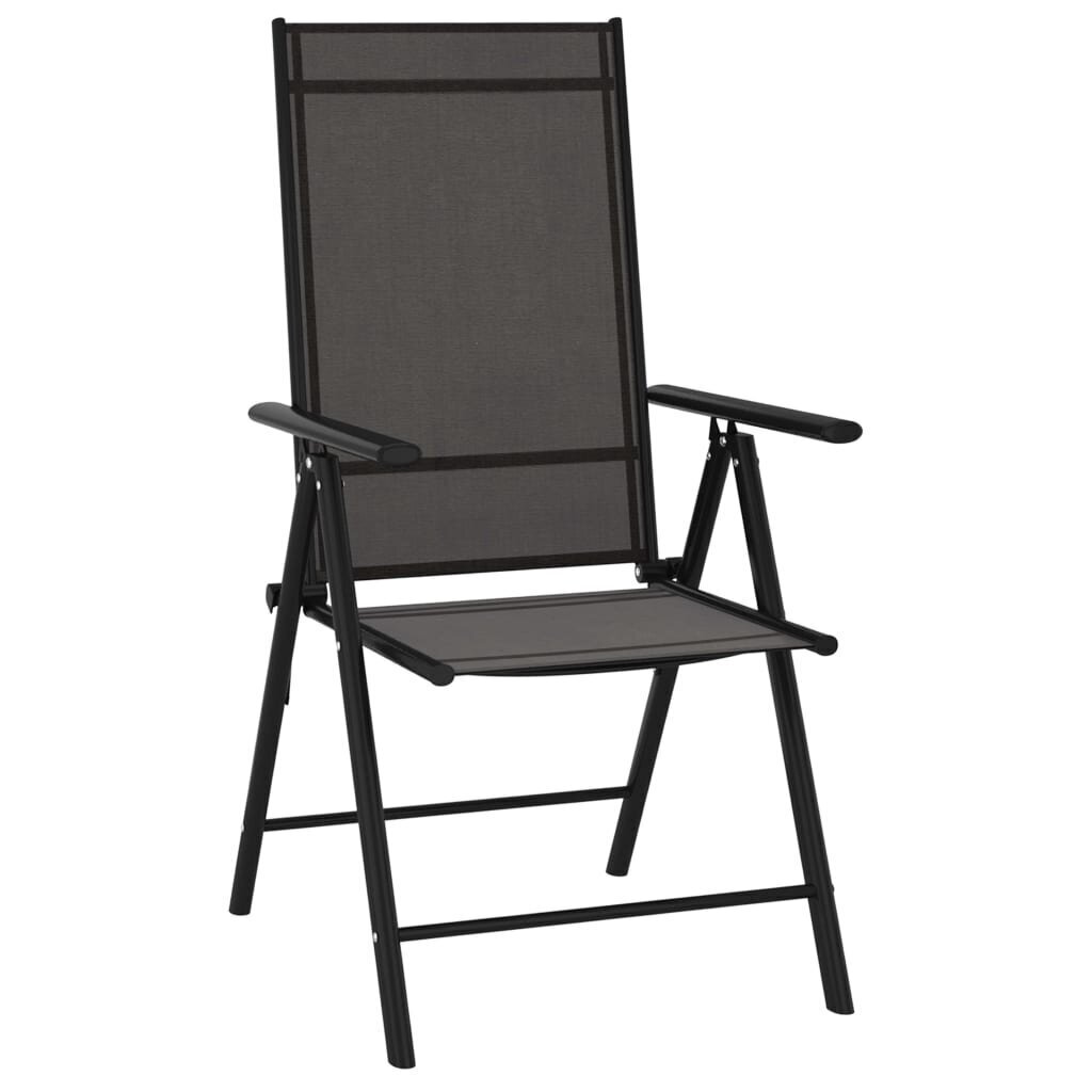 Saliekami dārza krēsli vidaXL, 6 gab., melni cena un informācija | Dārza krēsli | 220.lv