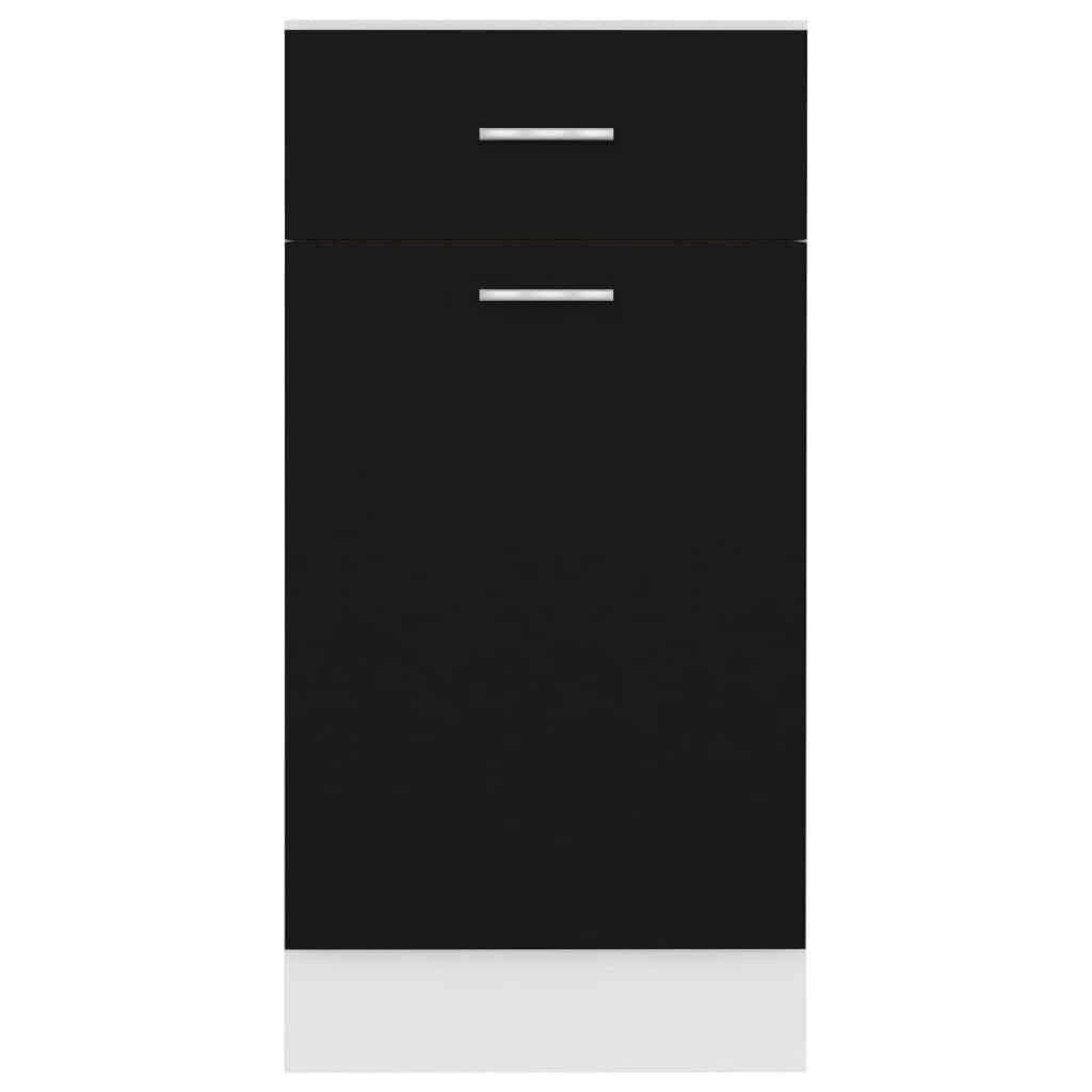 vidaXL apakšējais skapītis ar atvilktnēm, melns, 40x46x81,5 cm cena un informācija | Virtuves skapīši | 220.lv