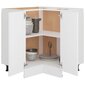 vidaXL virtuves stūra skapītis, balts, 75,5x75,5x80,5 cm цена и информация | Virtuves skapīši | 220.lv
