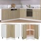 vidaXL virtuves stūra skapītis, 75,5x75,5x80,5 cm, ozolkoka krāsā cena un informācija | Virtuves skapīši | 220.lv