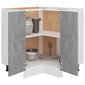 vidaXL virtuves stūra skapītis, betona pelēks, 75,5x75,5x80,5 cm цена и информация | Virtuves skapīši | 220.lv