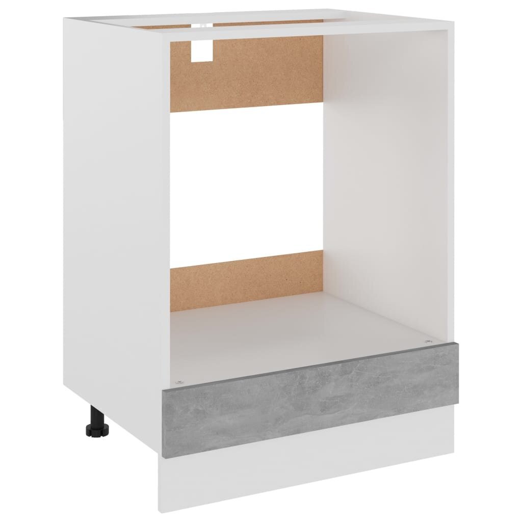 vidaXL krāsns skapītis, betona pelēks, 60x46x81,5 cm, skaidu plāksne цена и информация | Virtuves skapīši | 220.lv