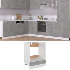 vidaXL krāsns skapītis, betona pelēks, 60x46x81,5 cm, skaidu plāksne cena un informācija | Virtuves skapīši | 220.lv