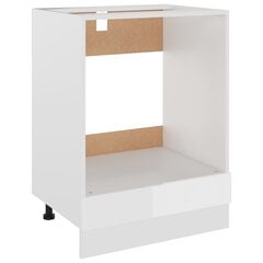 vidaXL plīts plaukts, spīdīgi balts, 60x46x81,5 cm, skaidu plāksne цена и информация | Кухонные шкафчики | 220.lv