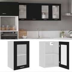vidaXL virtuves skapītis, melns, 40x31x60 cm, stikls, skaidu plāksne цена и информация | Кухонные шкафчики | 220.lv
