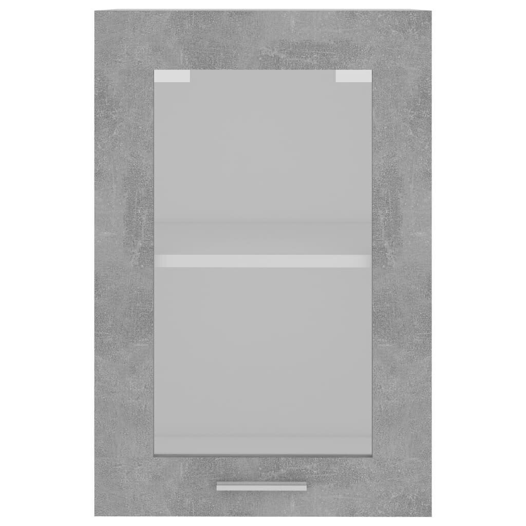 vidaXL piekarams skapītis, pelēks, 40x31x60 cm, skaidu plātne, stikls цена и информация | Virtuves skapīši | 220.lv