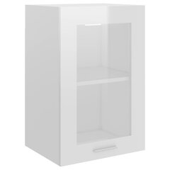 vidaXL virtuves skapītis, spīdīgi balts, 40x31x60 cm, stikls цена и информация | Кухонные шкафчики | 220.lv