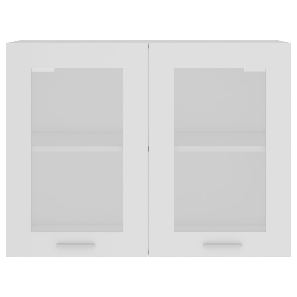 vidaXL piekarams skapītis, balts, 80x31x60 cm, stikls, skaidu plātne cena un informācija | Virtuves skapīši | 220.lv