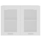 vidaXL piekarams skapītis, balts, 80x31x60 cm, stikls, skaidu plātne cena un informācija | Virtuves skapīši | 220.lv
