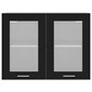 vidaXL piekarams skapītis, melns, 80x31x60 cm, stikls, skaidu plātne cena un informācija | Virtuves skapīši | 220.lv