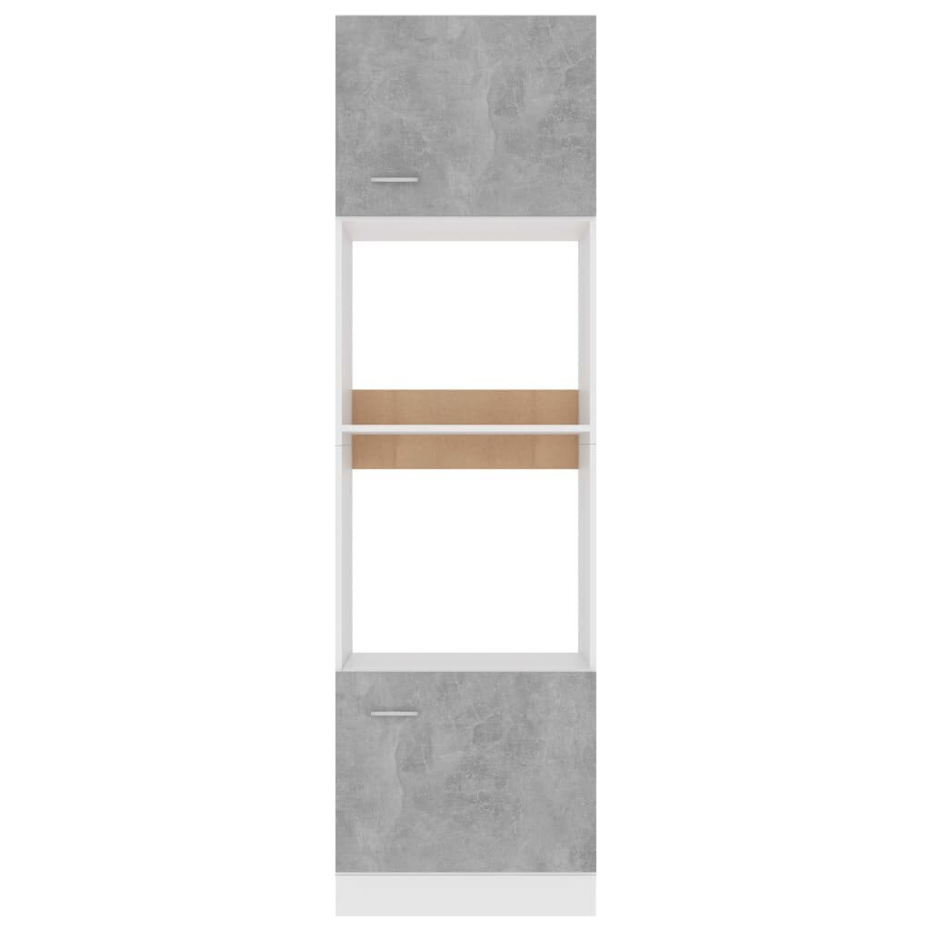 vidaXL mikroviļņu krāsns skapītis, betona pelēks, 60x57x207 cm cena un informācija | Virtuves skapīši | 220.lv
