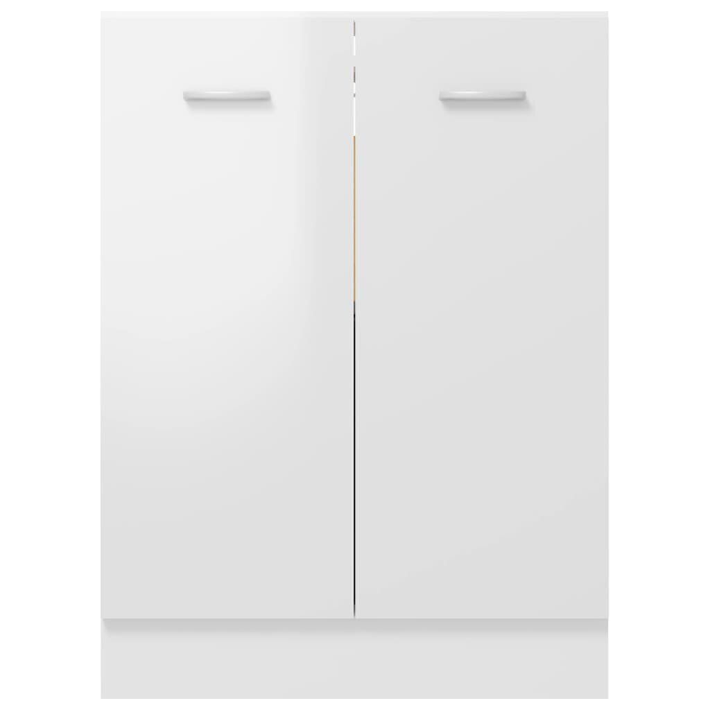 vidaXL virtuves skapītis, spīdīgi balts, 60x46x81,5 cm, skaidu plāksne cena un informācija | Virtuves skapīši | 220.lv