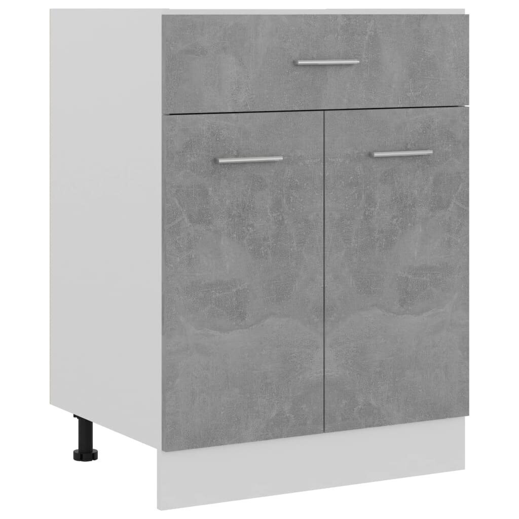 vidaXL apakšējais skapītis ar atvilktnēm, betonpelēks, 60x46x81,5 cm цена и информация | Virtuves skapīši | 220.lv