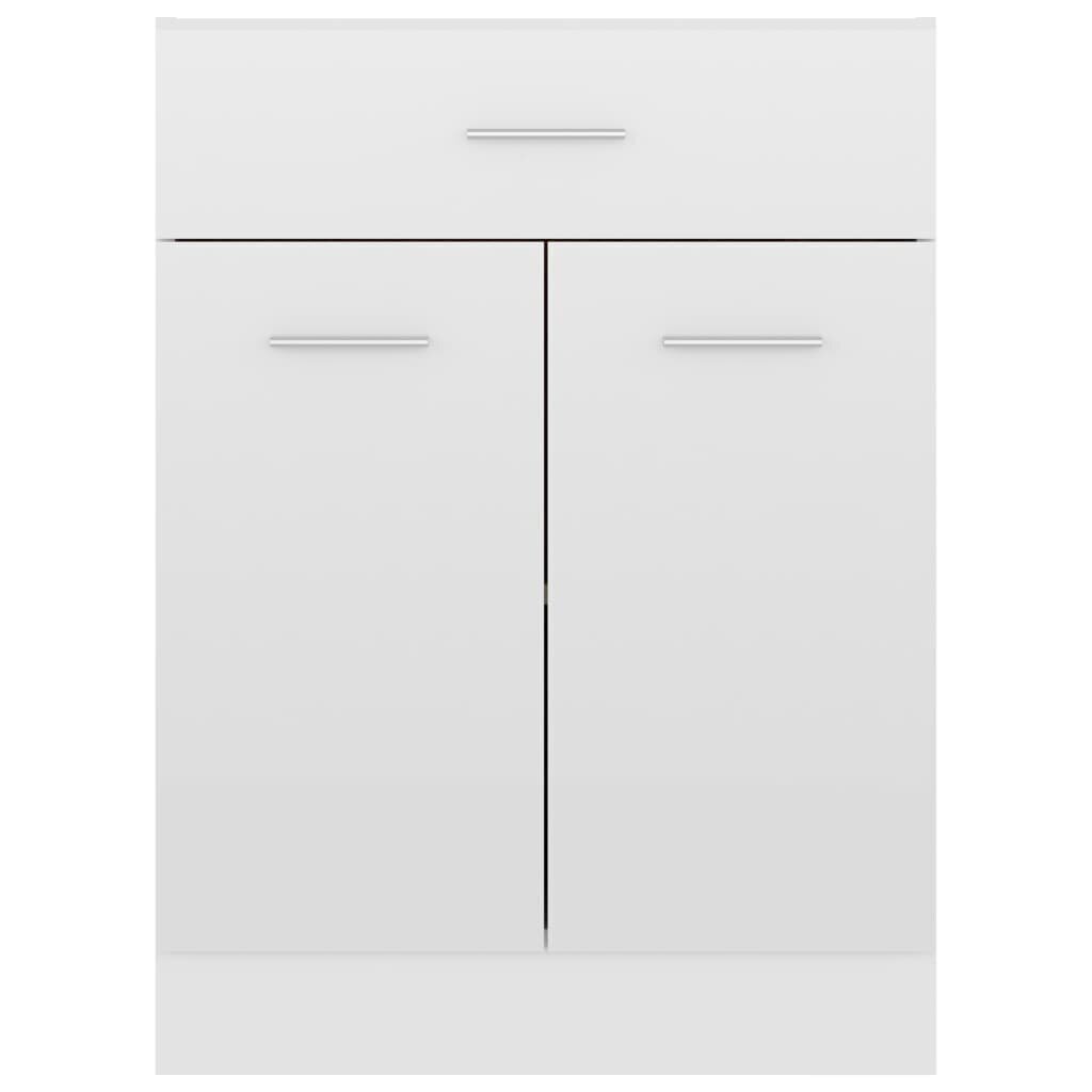 vidaXL apakšējais skapītis ar atvilktnēm, spīdīgi balts, 60x46x81,5 cm cena un informācija | Virtuves skapīši | 220.lv