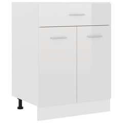 vidaXL apakšējais skapītis ar atvilktnēm, spīdīgi balts, 60x46x81,5 cm цена и информация | Кухонные шкафчики | 220.lv