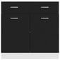 vidaXL apakšējais skapītis ar atvilktnēm, melns, 80x46x81,5 cm cena un informācija | Virtuves skapīši | 220.lv