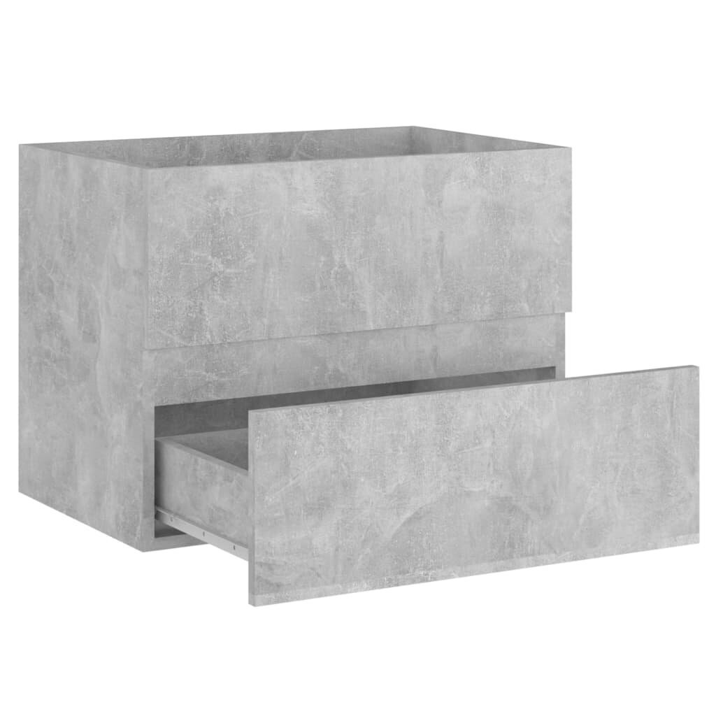 Skapītis ar iebūvētu izlietni vidaXL, betona pelēks цена и информация | Vannas istabas skapīši | 220.lv