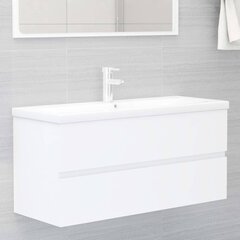 Skapītis ar iebūvētu izlietni vidaXL, balts cena un informācija | Vannas istabas mēbeļu komplekti | 220.lv