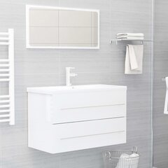 Vannasistabas mēbeļu komplekts vidaXL, 2 daļas, balts cena un informācija | Vannas istabas mēbeļu komplekti | 220.lv