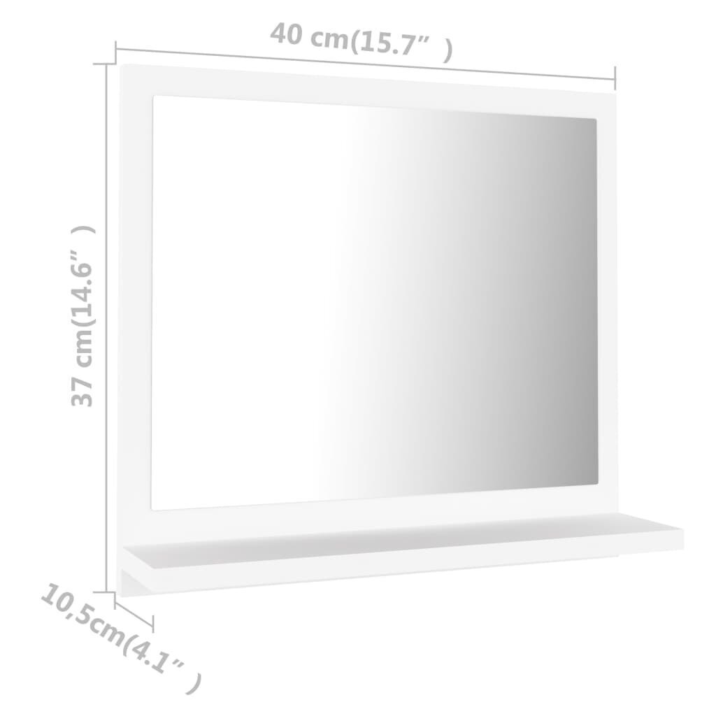 Vannasistabas spogulis vidaXL, 40x10.5x37 cm, balts cena un informācija | Vannas istabas spoguļi | 220.lv