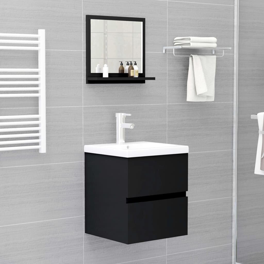 Vannasistabas spogulis vidaXL, 40x10.5x37 cm, melns cena un informācija | Vannas istabas spoguļi | 220.lv