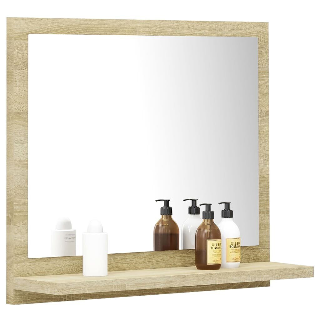 Vannasistabas spogulis vidaXL, 40x10.5x37 cm, ozolkoka krāsā цена и информация | Vannas istabas spoguļi | 220.lv