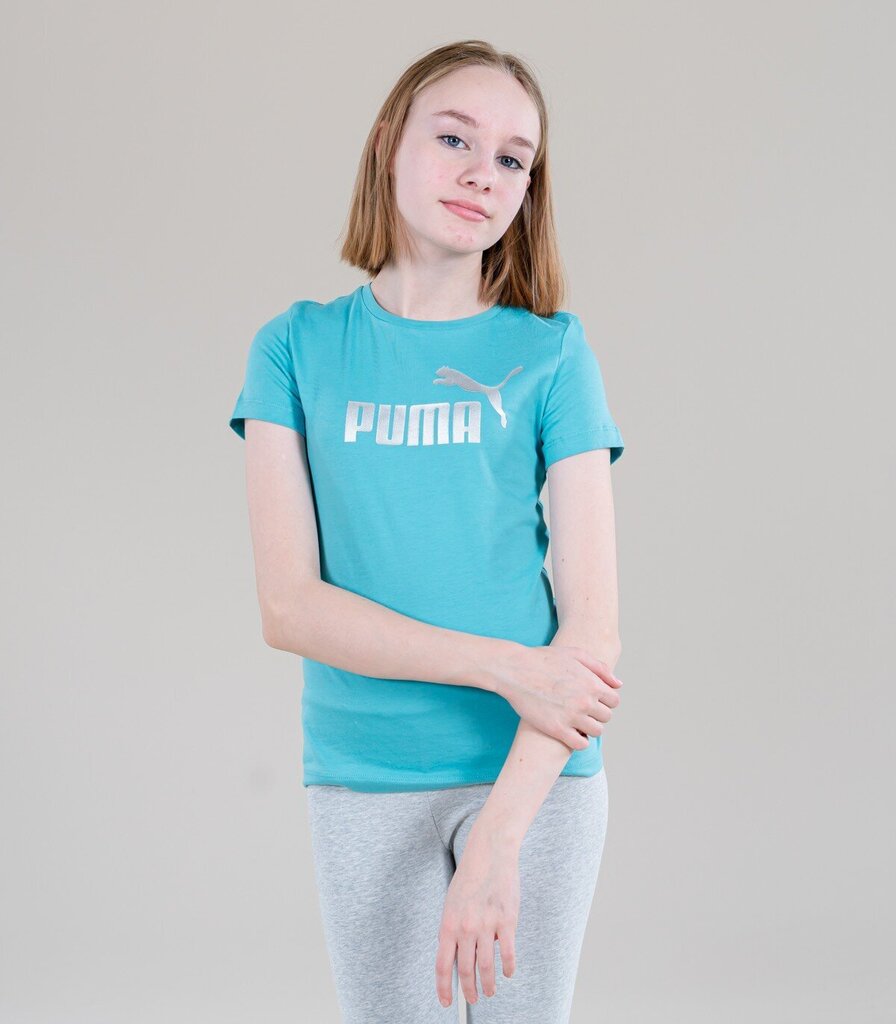 Puma Blūze Ess+ Logo Tee Green 846953 61 846953 61/152 цена и информация | Zēnu krekli | 220.lv