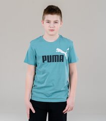 Футболка Puma Ess+ Col Logo Green 586985 50 586985 50/128 цена и информация | Рубашки для мальчиков | 220.lv