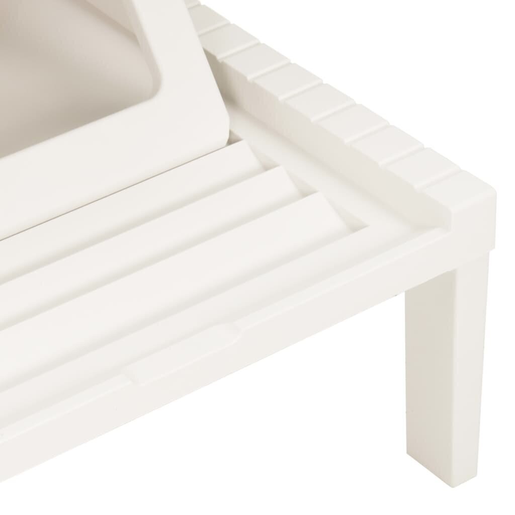 Sauļošanās zvilnis ar matraci vidaXL, balta krāsa cena un informācija | Sauļošanās krēsli | 220.lv