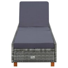 Sauļošanās gulta ar matraci vidaXL, pelēka cena un informācija | Sauļošanās krēsli | 220.lv