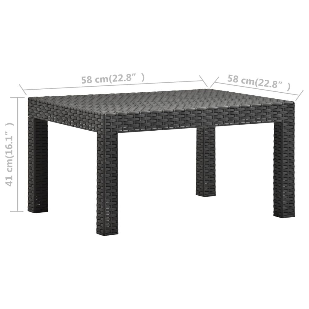 vidaXL dārza galds, 58x58x41 cm, antracītpelēks, PP cena un informācija | Dārza galdi | 220.lv