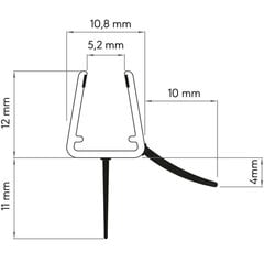 Sealskin dušas durvju blīvgumija, 6-8 mm stiklam cena un informācija | Aksesuāri jaucējkrāniem un dušai | 220.lv