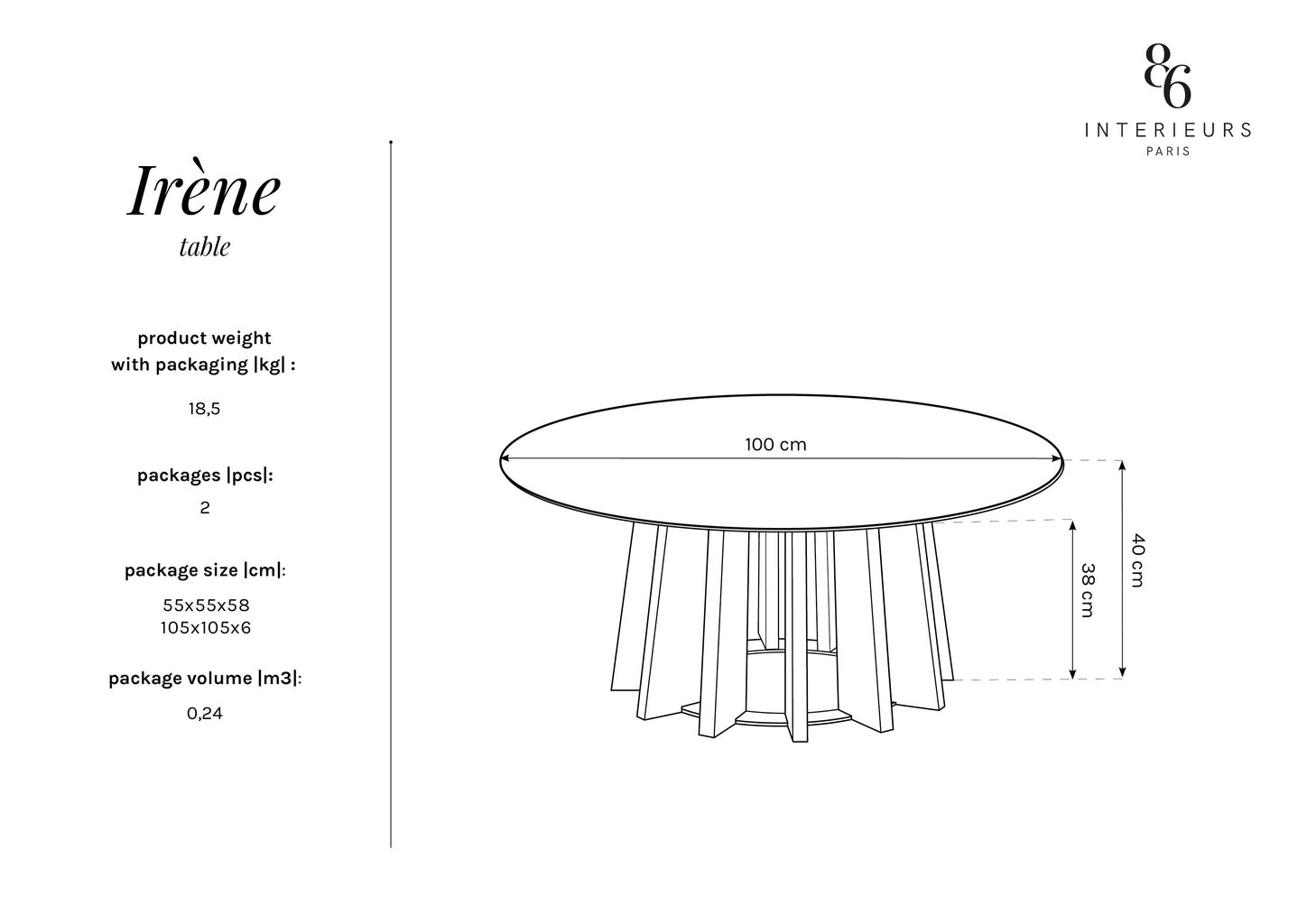 Kafijas galdiņš Interieurs 86 Irene, 100 cm, melns cena un informācija | Žurnālgaldiņi | 220.lv