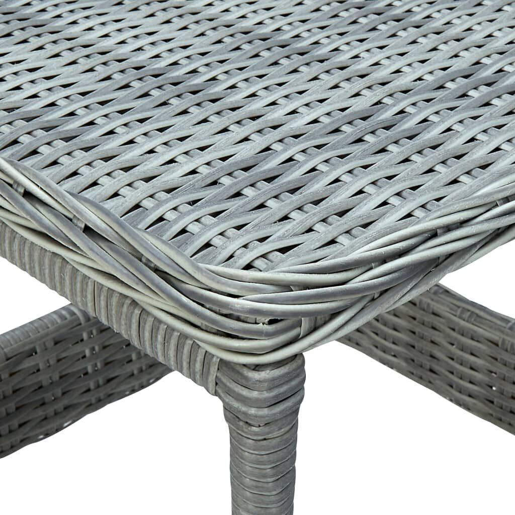 vidaXL dārza galds, gaiši pelēks, 45x45x46,5 cm, PE rotangpalma cena un informācija | Dārza galdi | 220.lv