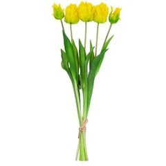 Искусственные тюльпаны Parrot, 5 шт., желтые цена и информация | Детали интерьера | 220.lv
