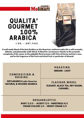 Molinari Qualita Gourmet кофейные зерна, 1 кг цена и информация | Кофе, какао | 220.lv