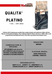 Molinari Qualita Platino kafijas pupiņas, 1 kg cena un informācija | Kafija, kakao | 220.lv
