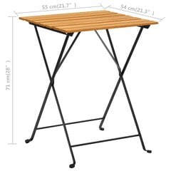 Bistro galds, 55x54x71cm, akācijas masīvkoks cena un informācija | Dārza galdi | 220.lv