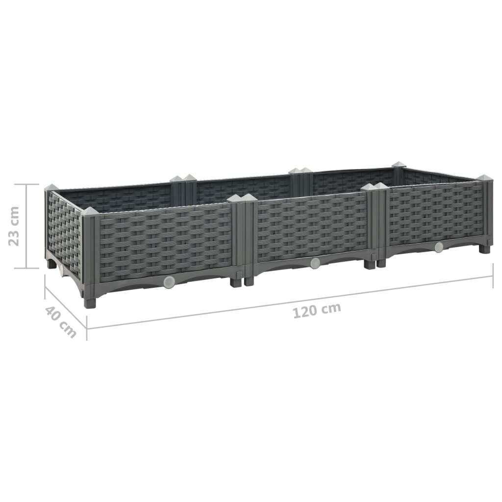 vidaXL puķu kaste, 120x40x23 cm, polipropilēns цена и информация | Balkona kastes | 220.lv