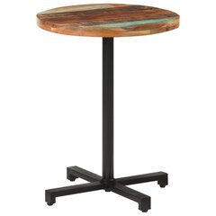 vidaXL bistro galds, apaļš, Ø60x75 cm, pārstrādāts masīvkoks cena un informācija | Virtuves galdi, ēdamgaldi | 220.lv