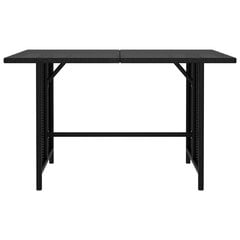 vidaXL dārza galds, 110x70x65 cm, melna PE rotangpalma cena un informācija | Dārza galdi | 220.lv