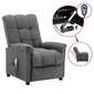 vidaXL elektrisks masāžas krēsls, atgāžams, gaiši pelēks audums cena un informācija | Atpūtas krēsli | 220.lv