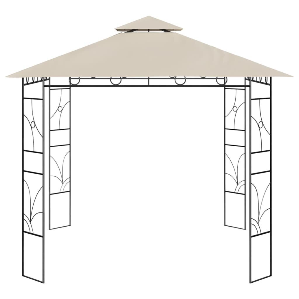 vidaXL dārza nojume, 3x3x2,7 m, krēmkrāsas, 160 g/m² cena un informācija | Dārza nojumes un lapenes | 220.lv