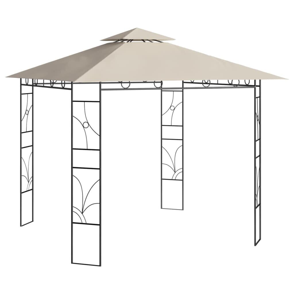 vidaXL dārza nojume, 3x3x2,7 m, krēmkrāsas, 160 g/m² cena un informācija | Dārza nojumes un lapenes | 220.lv