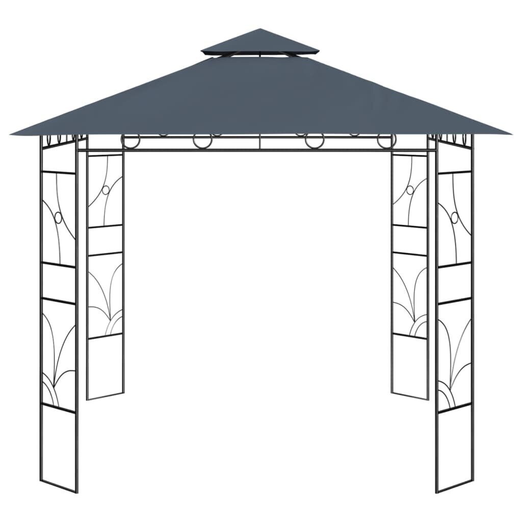 vidaXL dārza nojume, 3x3x2,7 m, antracītpelēka, 160 g/m² цена и информация | Dārza nojumes un lapenes | 220.lv