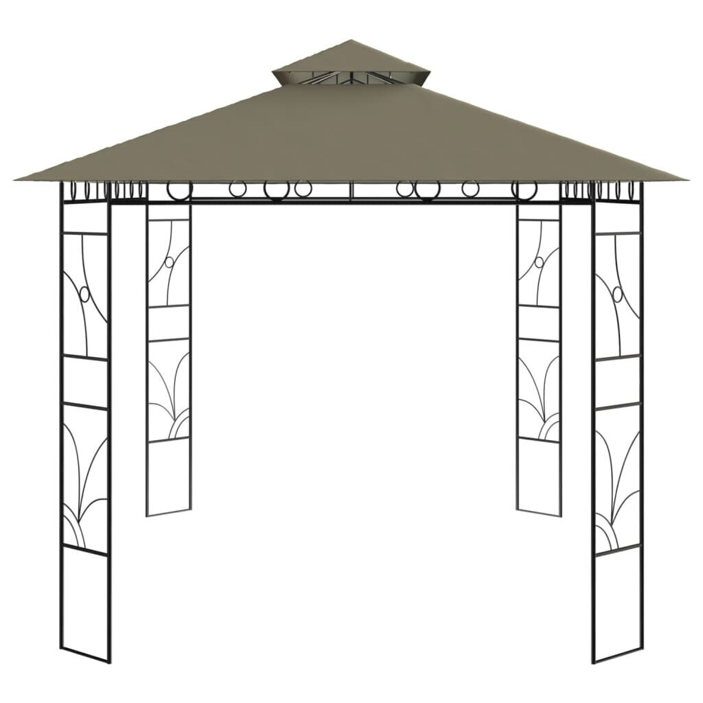 vidaXL dārza nojume, 4x3x2,7 m, pelēkbrūna, 160 g/m² цена и информация | Dārza nojumes un lapenes | 220.lv