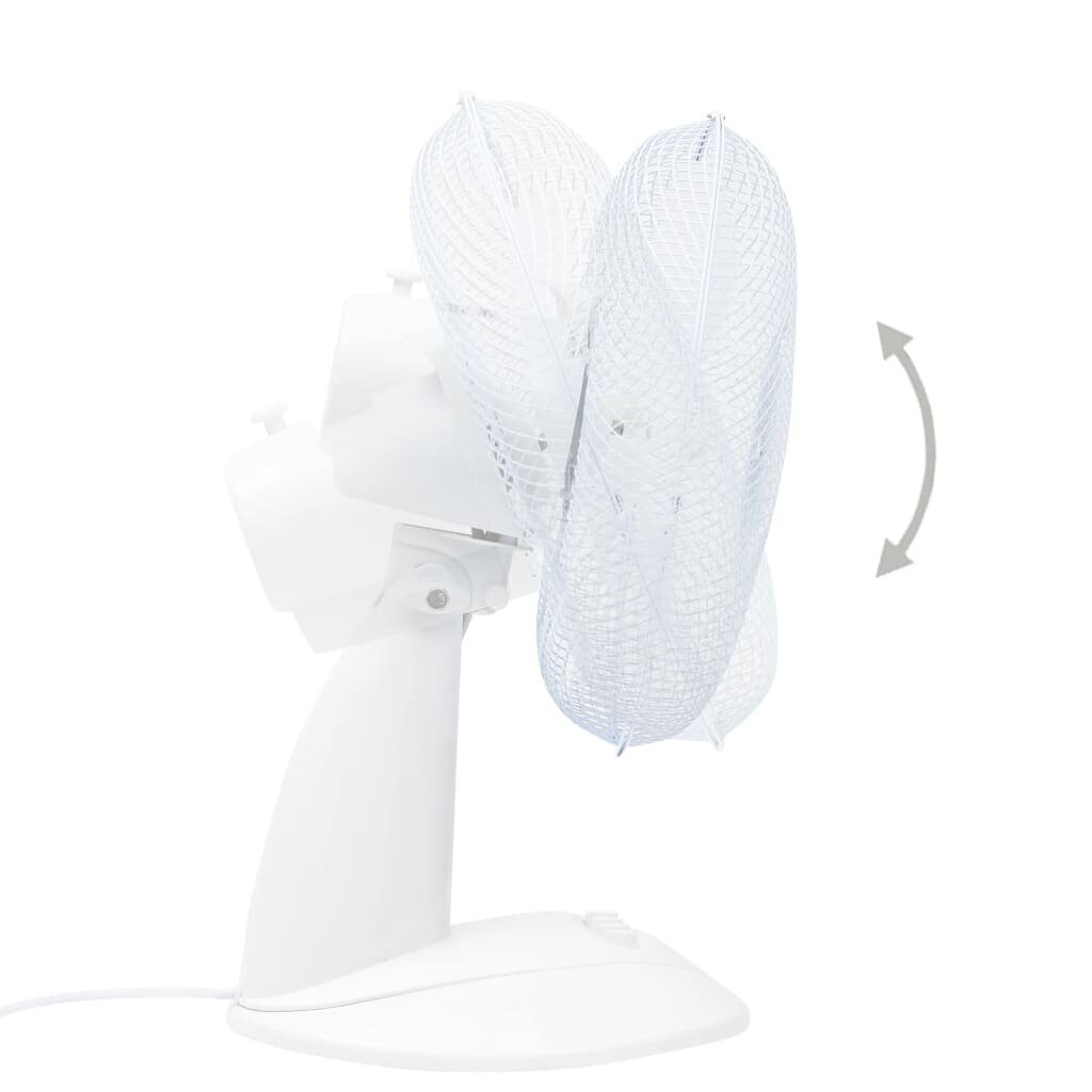 vidaXL galda ventilators ar 3 ātrumiem, 30 cm, 40 W, balts цена и информация | Ventilatori | 220.lv